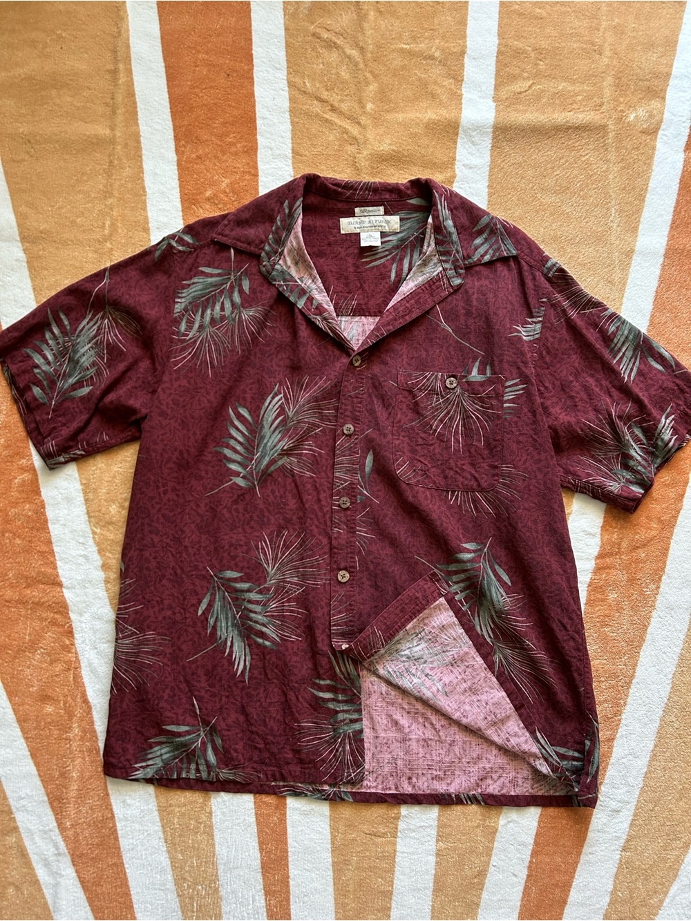 Vintage Y2K silk Island Republic maroon Hawaiian shirt